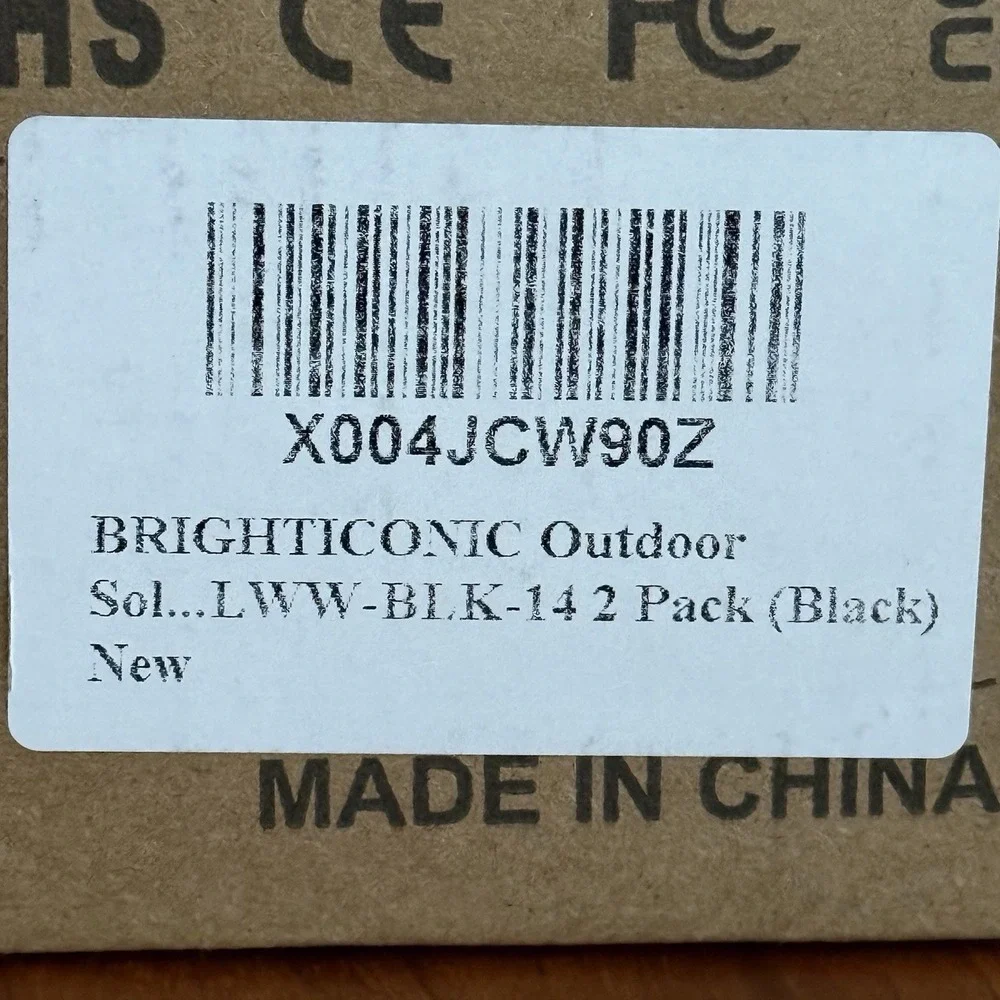 BRIGHTICONIC Solar Post Cap LED Light 2 Pack Black 120 Lumen Dual Mode IP65 New